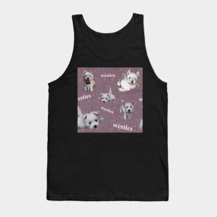 Westies mom purple pattern Tank Top